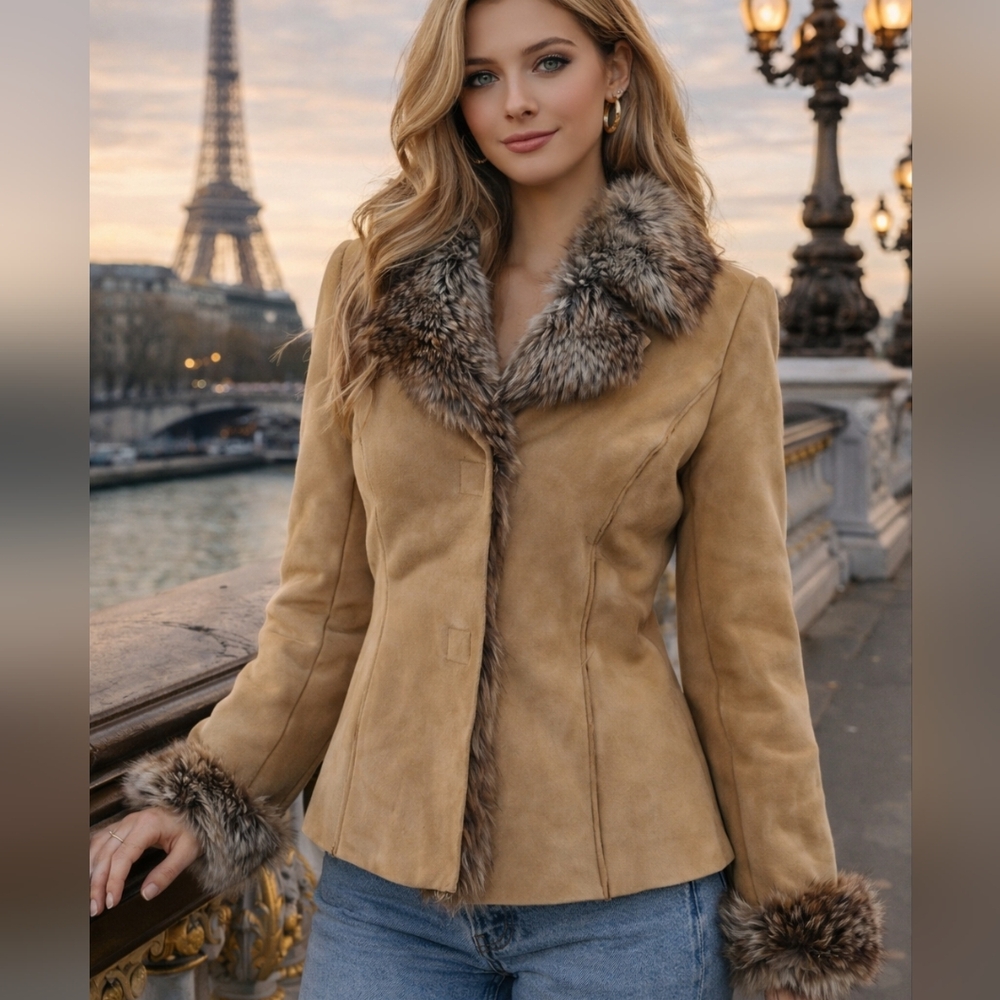 HAVE a pleasant Faux Fur Jacket Coat Small